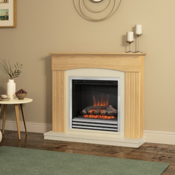 Be Modern Linmere Electric Fireplace Suite - Natural Oak | Flames.co.uk